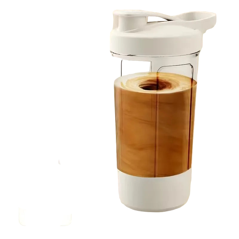 Portable self stirring protein shaker bottle