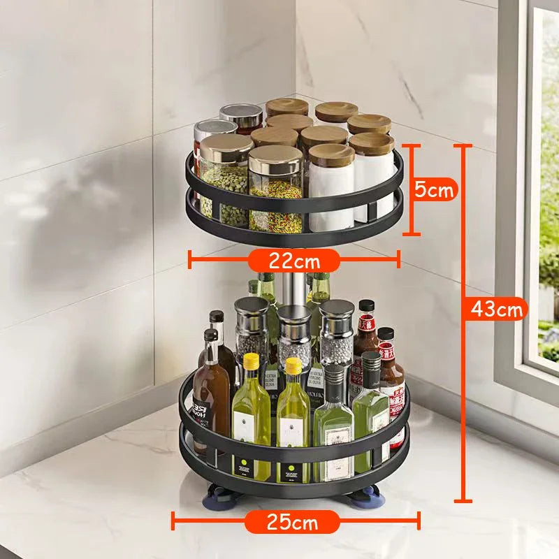 360° Rotating Spice Rack Organizer