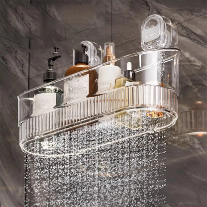 Premium Suction Cup Shower Shelf – Wall Mounted Bathroom Organizer with Drainage & Strong Hold