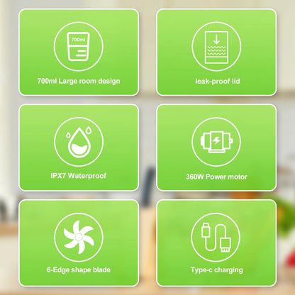 700ML Portable USB Smoothie Blender – Travel & Gym Juicer