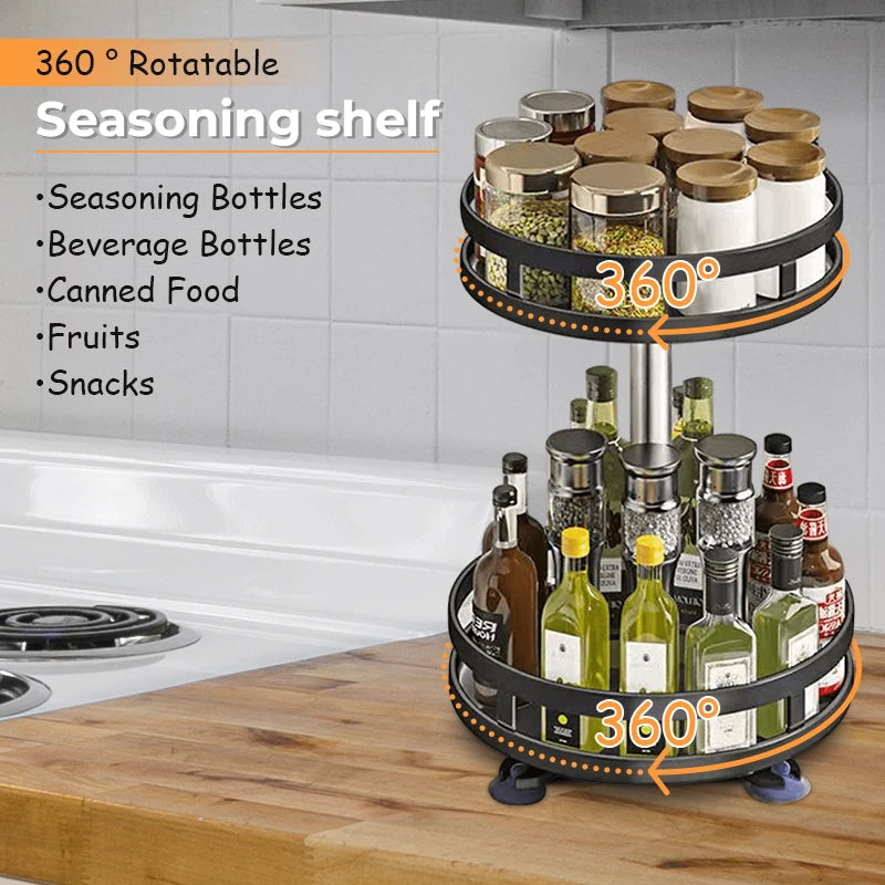 360° Rotating Spice Rack Organizer