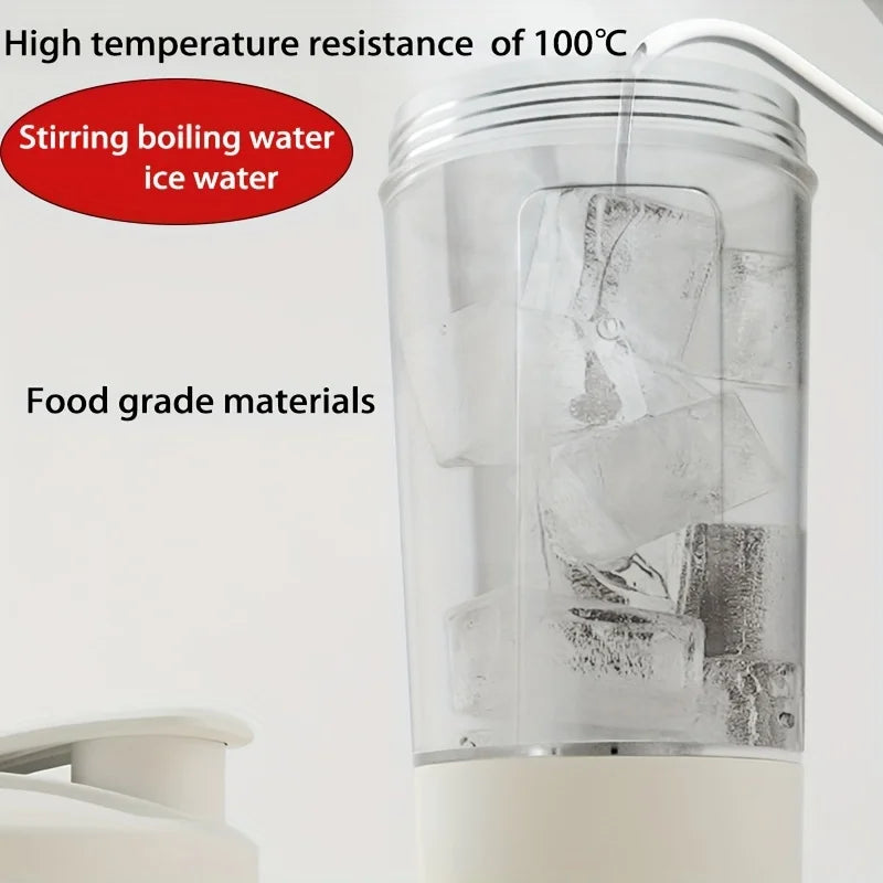 Portable self stirring protein shaker bottle.