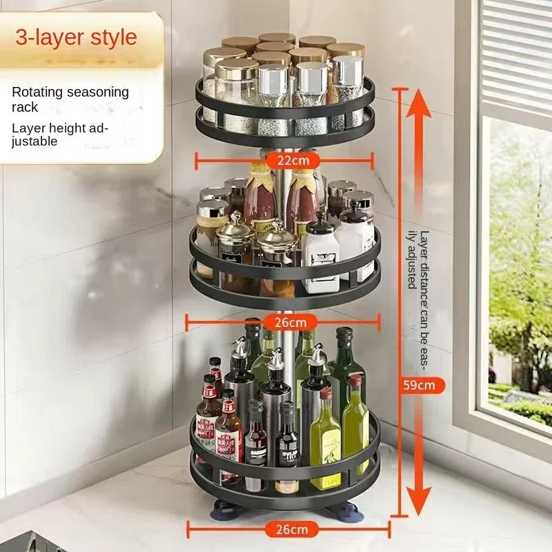 360° Rotating Spice Rack Organizer