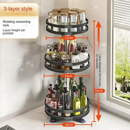 360° Rotating Spice Rack Organizer