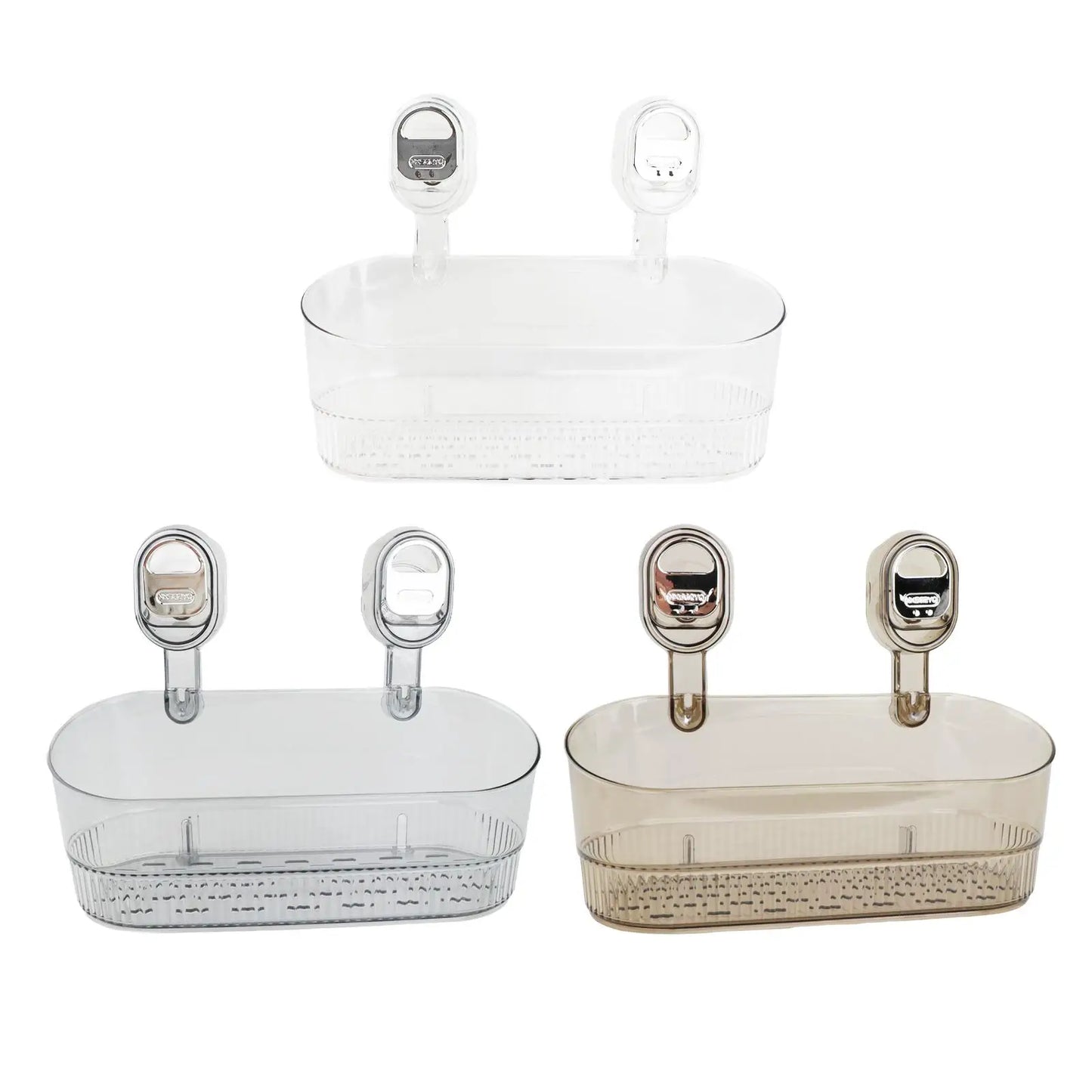 Premium Suction Cup Shower Shelf – Wall Mounted Bathroom Organizer with Drainage & Strong Hold