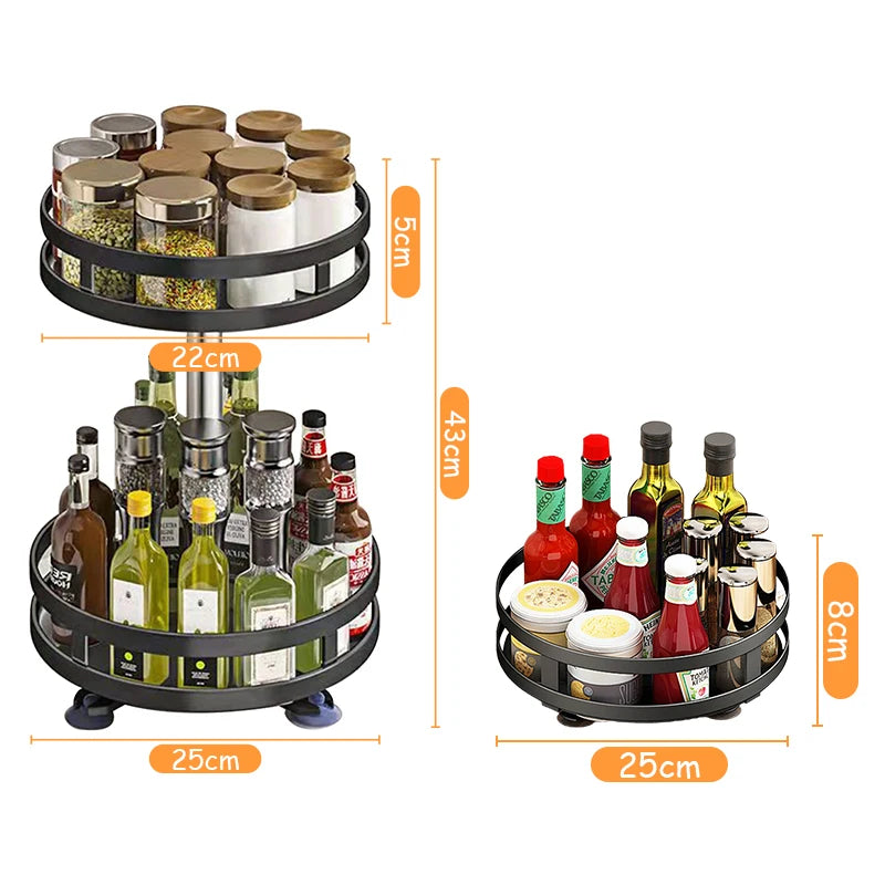 360° Rotating Spice Rack Organizer