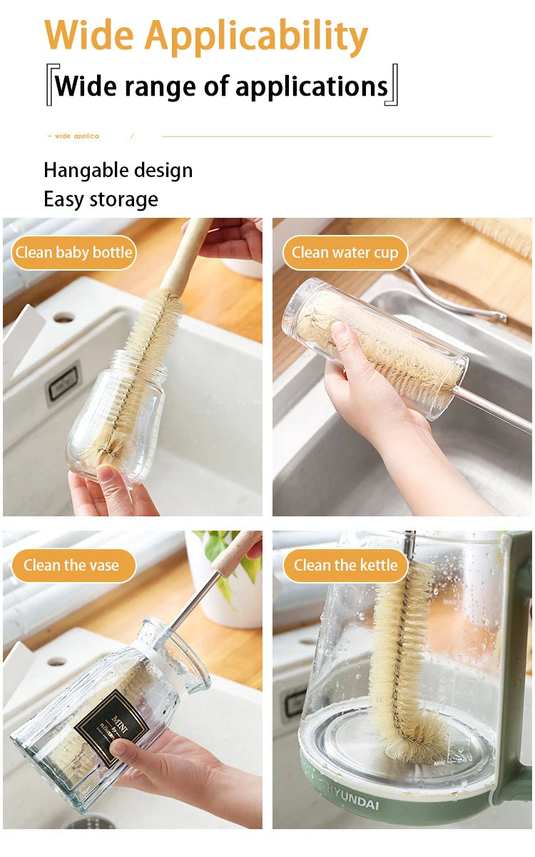 Professional Bottle Cleaning Brush with Wooden Handle.