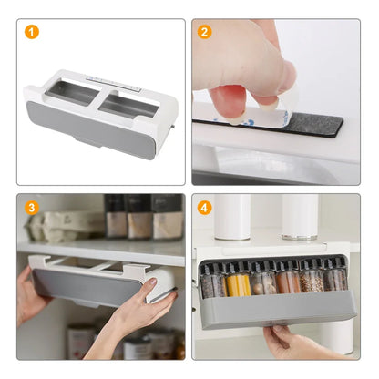 Self-adhesive Under Desk Organizer Rack