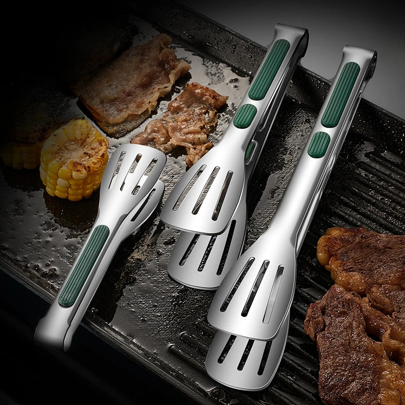 Non-Slip Stainless Steel Food Tongs