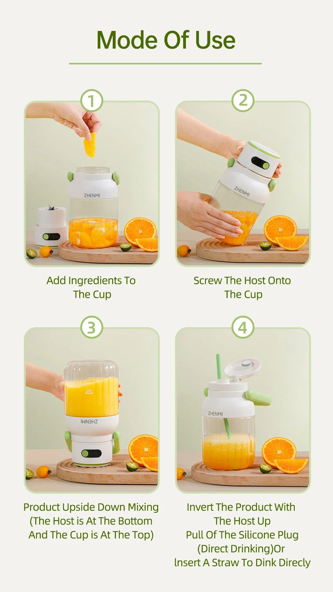 Rechargeable Juice Blender for Fruits & Vegetables