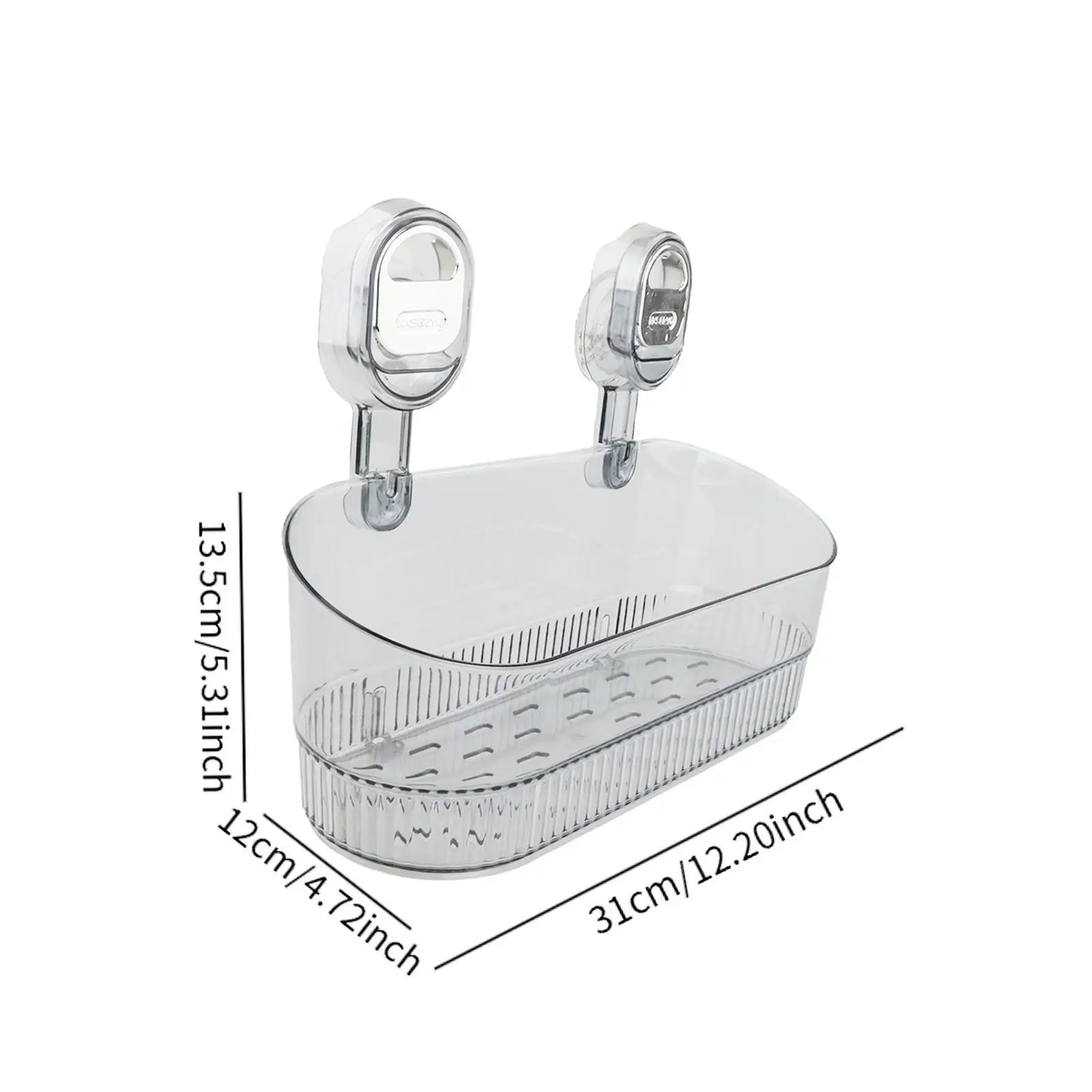 Premium Suction Cup Shower Shelf – Wall Mounted Bathroom Organizer with Drainage & Strong Hold