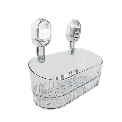 Premium Suction Cup Shower Shelf – Wall Mounted Bathroom Organizer with Drainage & Strong Hold