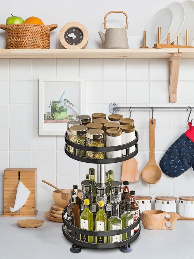 360° Rotating Spice Rack Organizer