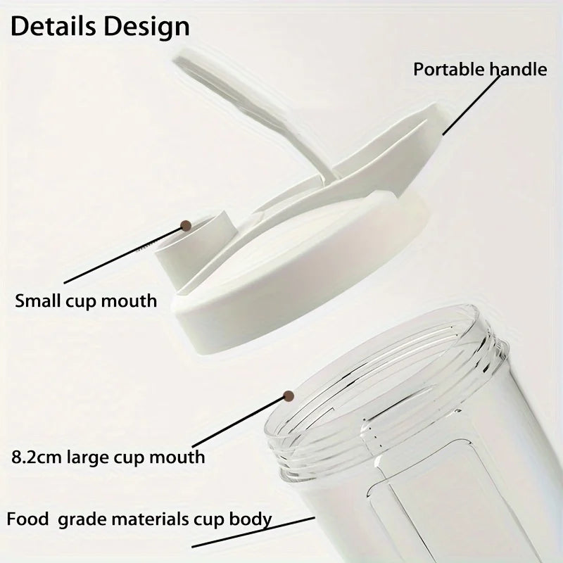 Portable self stirring protein shaker bottle.