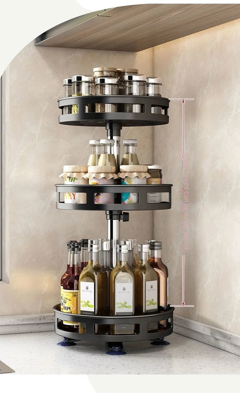 360° Rotating Spice Rack Organizer