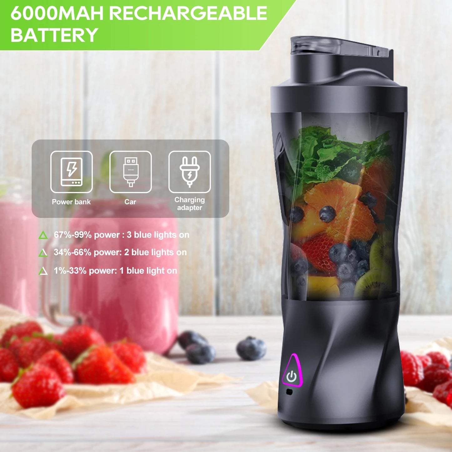 700ML Portable USB Smoothie Blender – Travel & Gym Juicer