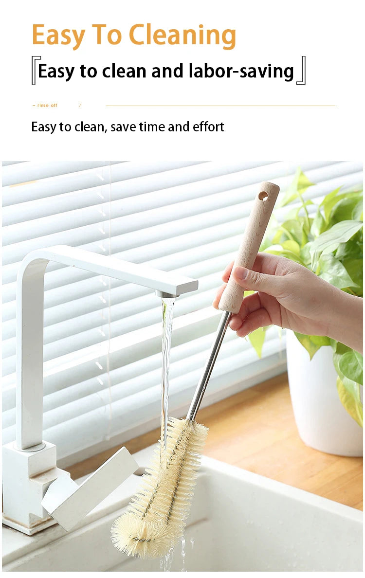 Professional Bottle Cleaning Brush with Wooden Handle.