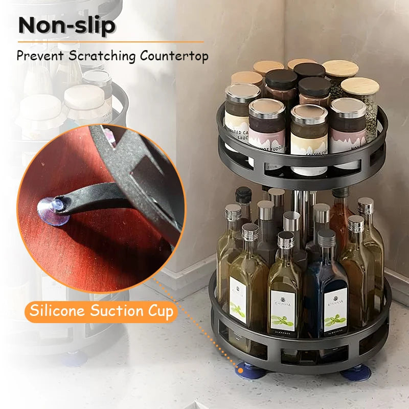 360° Rotating Spice Rack Organizer