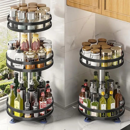360° Rotating Spice Rack Organizer