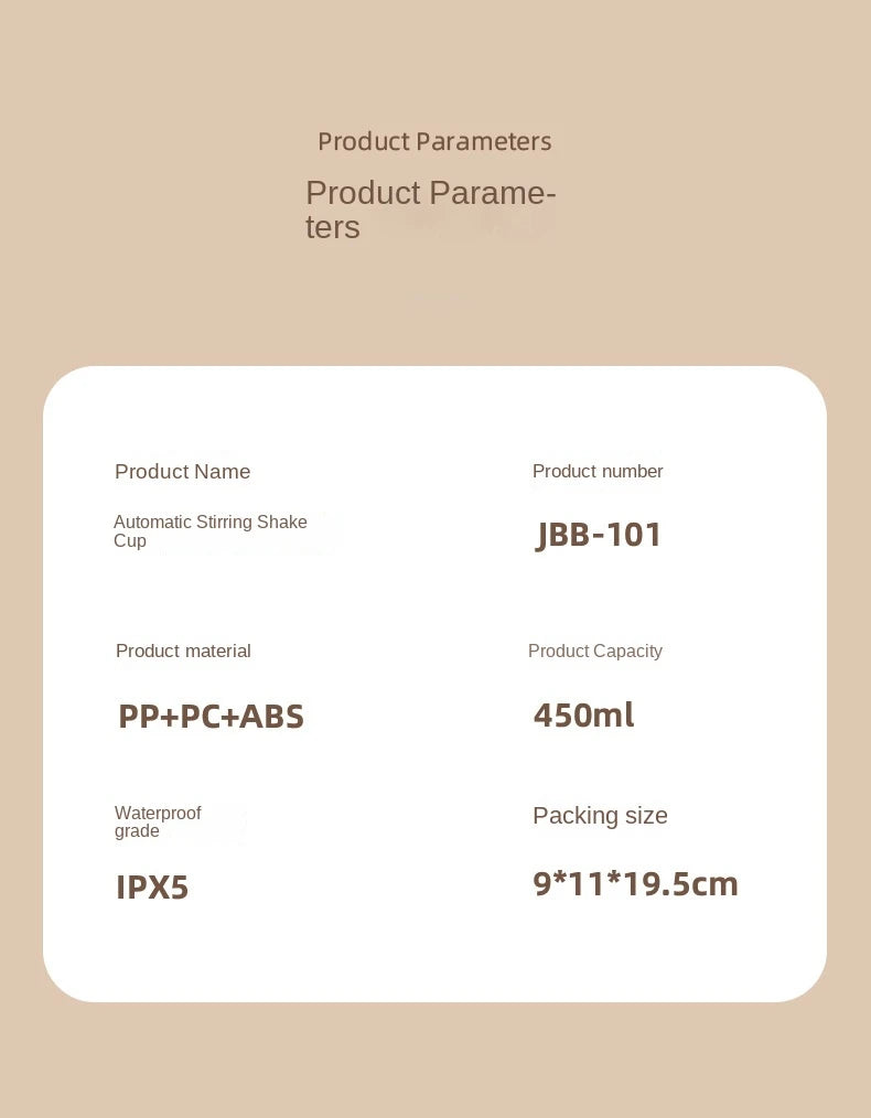 Portable self stirring protein shaker bottle.