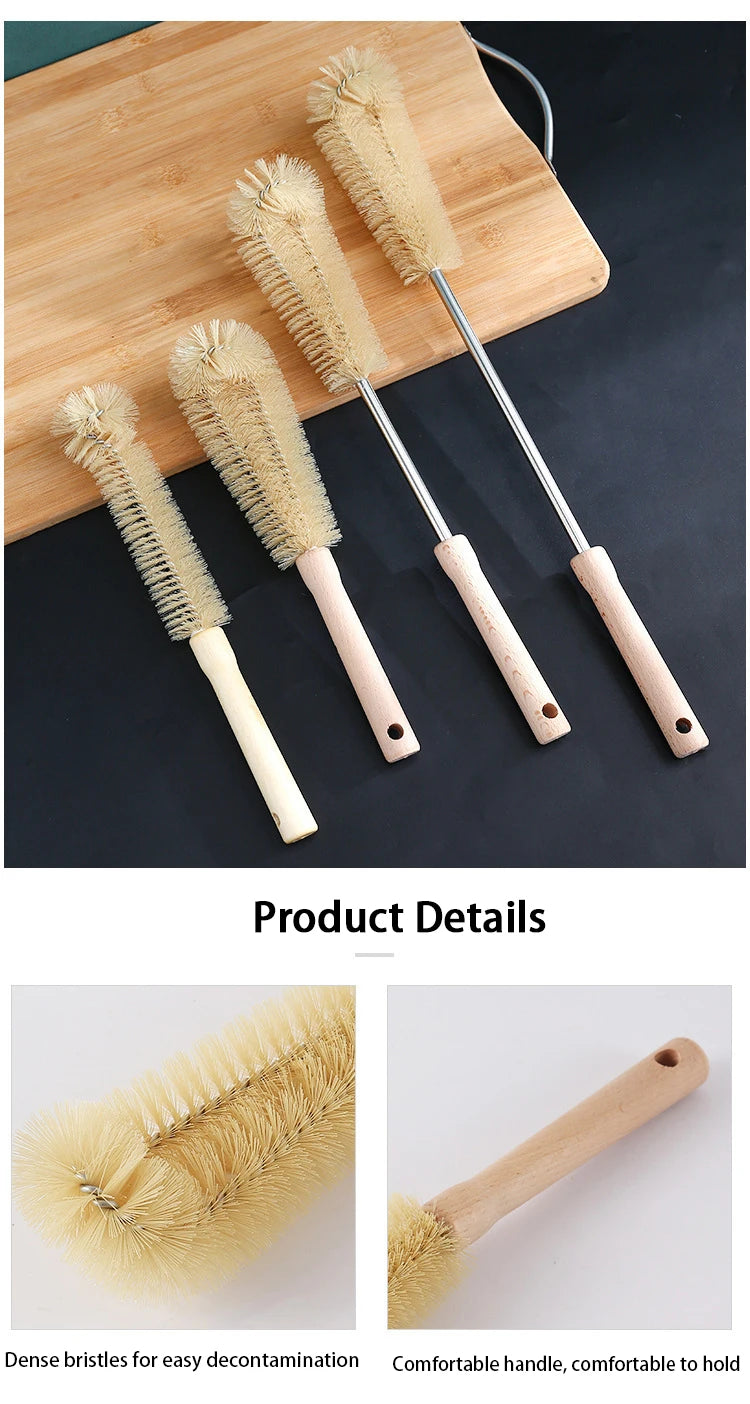 Professional Bottle Cleaning Brush with Wooden Handle.
