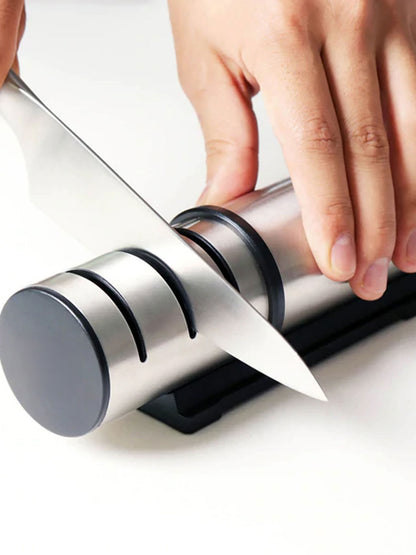 Three-Stage Sharpener for Handheld Kitchen Cleaver