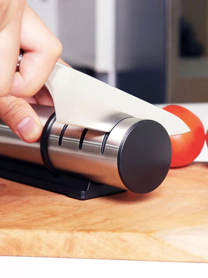 Three-Stage Sharpener for Handheld Kitchen Cleaver